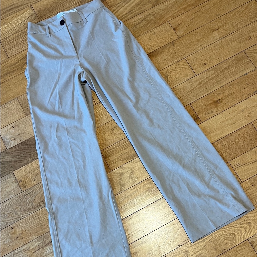 Bershka Light Gray Wide-Leg Pantsuit